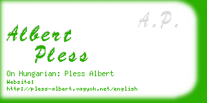 albert pless business card